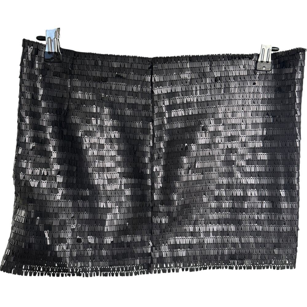 Lioness Crossroads Women's Matte Black Sequin Giselle Mini Skirt, Size S, NWT - Picture 2 of 7